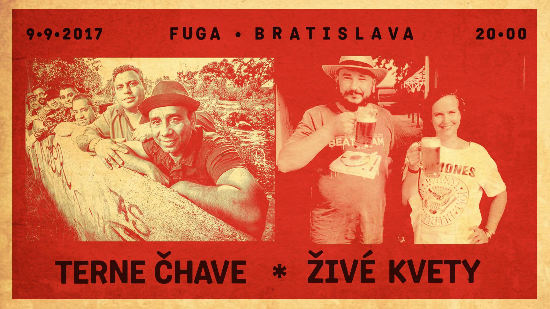 Živé kvety + Terne Čhave: sobota 09.09.2017, Bratislava, Fuga, 20:00